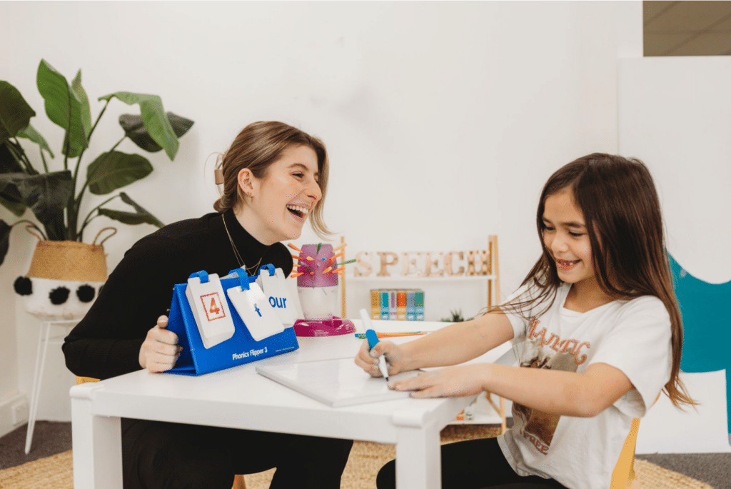 child learning speech sounds at Talkshop speech pathology
