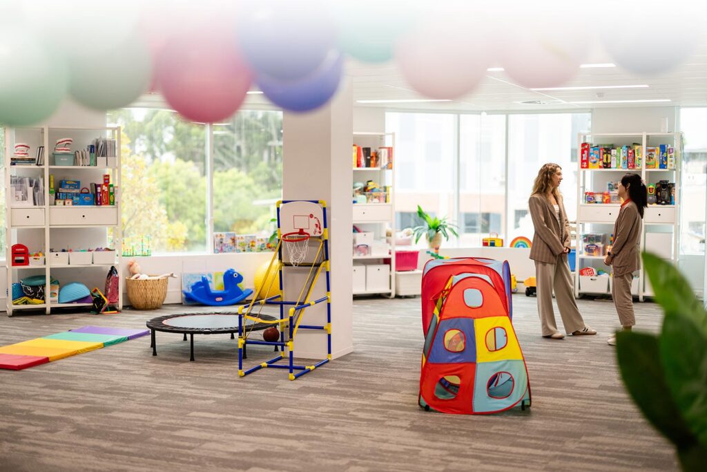 Inside our vibrant Speech Pathology Ashfield therapy space, where play and learning come together.